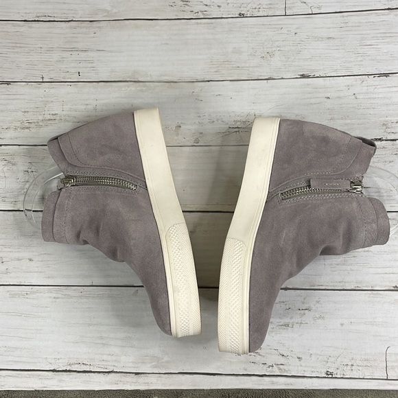 Dolce Vita Grey Suede Hidden Wedge Sneaker Booties - Picture 7 of 13